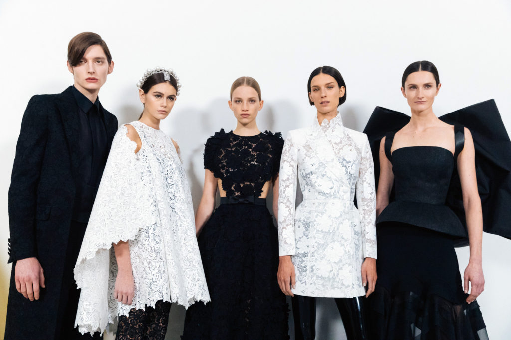 Backstage at Keller's Spring/Summer 2019 haute couture show.