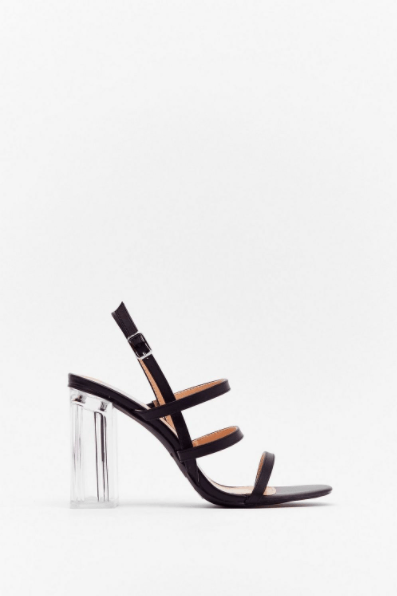 Lucite Dreaming Strappy Clear Heels from Nasty Gal ($67)