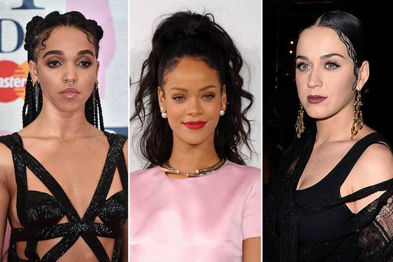 Stars like FKA twigs and Rihanna popularized the gelling of baby hairs. Stars like Katy Perry try to imitate.