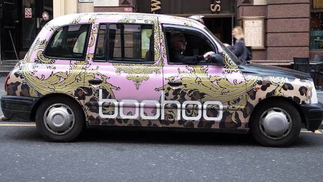 In addition to its online presence, Boohoo has taken over the famous taxis in London, proving that they advertise wherever they can.
