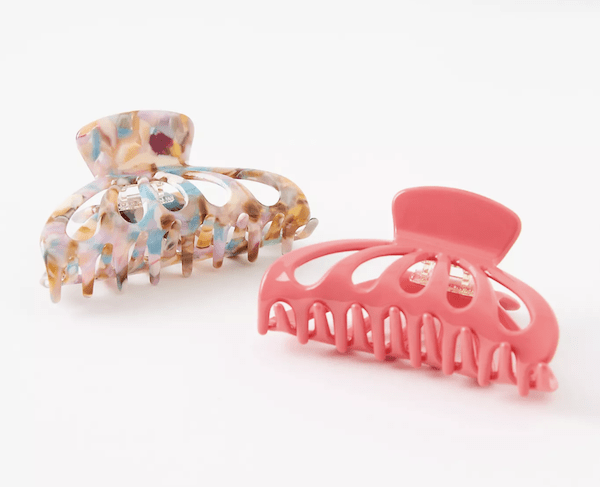 Multicolored and pink claw clips from Anthropologie