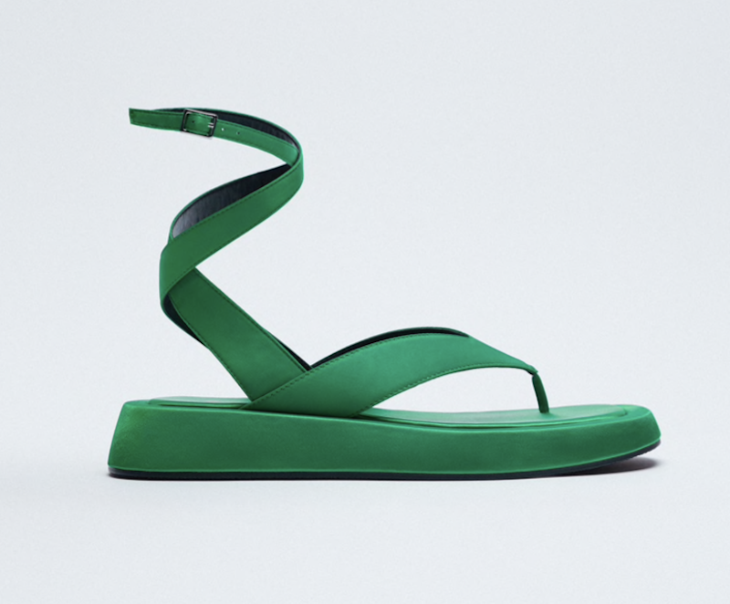 Zara Chunky Satin Effect Sandals ($79.90)