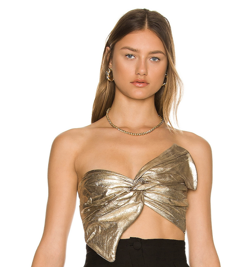 Bow top in gold from Revolve