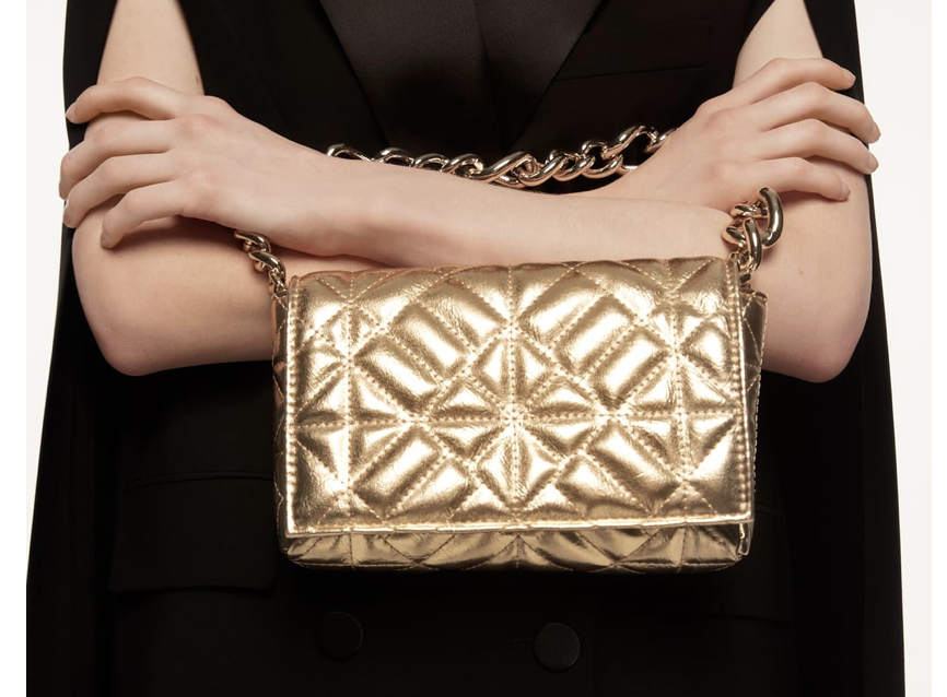Elegant bag in gold from Zara.