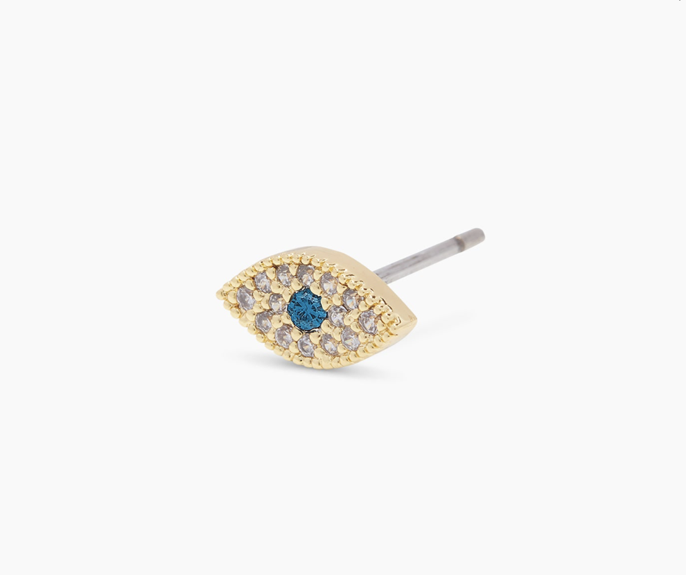 I wear this stud in either my second or third piercing. Gorjana offers trendy studs so you can mix and match your earring stacks!